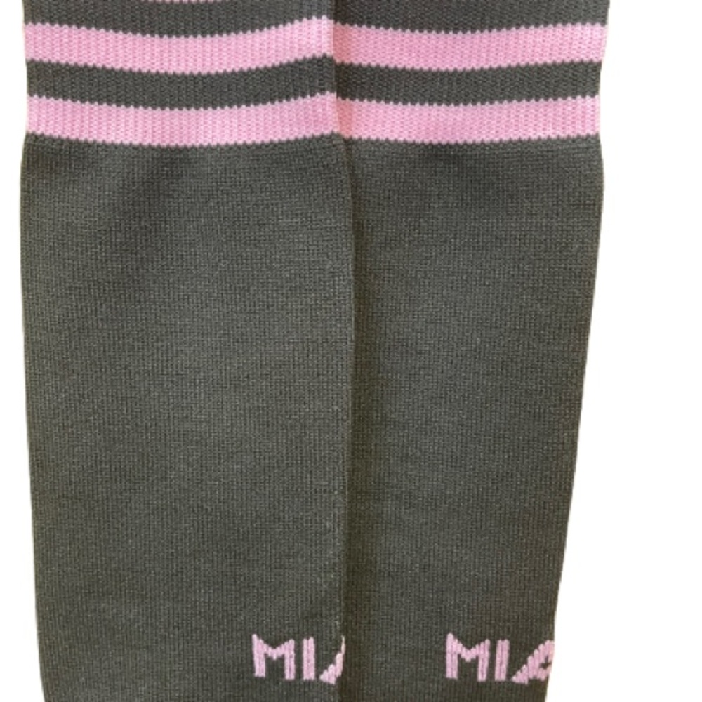 Leo messi away miami adult socks one size black.